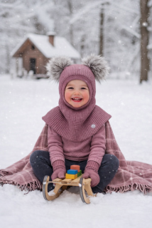 Kukla pletenina-starorůžová tmavá
