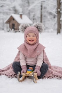 Kukla pletenina-světle růžová