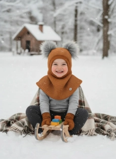 Kukla pletenina koňak