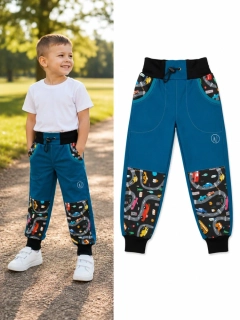 Softshellové kalhoty klasik -petrolej/silnice
