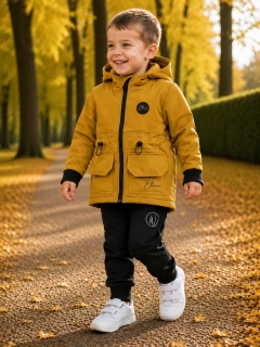 Softshellová parka okrová