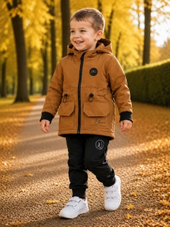 Softshellová parka karamel hnědá