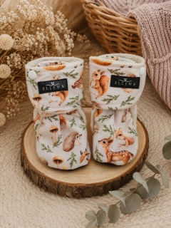 Capáčky Softshell/fleece-zvířátka na béžové