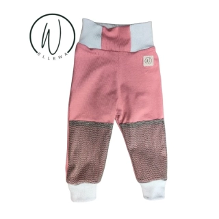 Lezoucí protiskluzové tepláčky/legíny slabé -tm. starorůžová