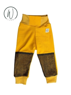 Lezoucí protiskluzové tepláčky/legíny slabé -hořčicová