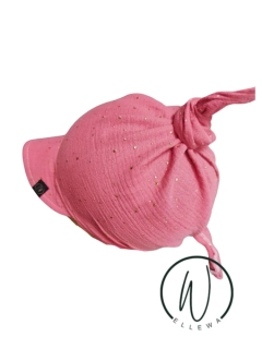 Mušelín šátek starorůžová zlaté tečky