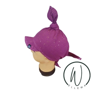 Mušelín šátek starofialová zlaté tečky