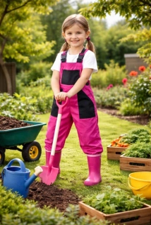 Montérky purpurová+černé kapsy-bez potisku